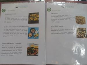 Opciones veg de la carta at Pasiphiku Anapoima in Cundinamarca