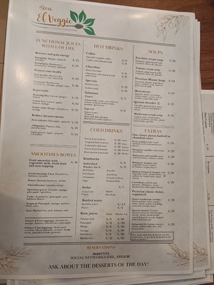 Menu side 1 at El Veggie - Centro  in Arequipa