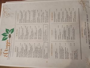 Menu side 2 at El Veggie - Centro  in Arequipa