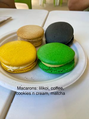 Yummy vegan macarons   at La Tour Cafe - Queen St in Honolulu