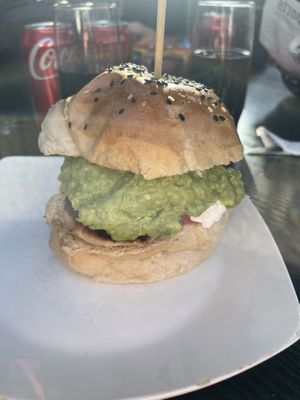 So generous with the avocado on the burger  at La Cerveceria   in Los Andes