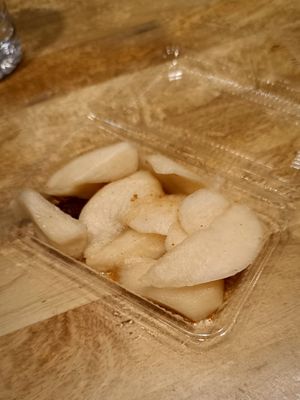梅子白玉蘿蔔.  Very refreshing and crunchy white radish pickled with plum sauce. at Miao Guanyin - 妙觀音素食 - Zhongzheng District in Taipei