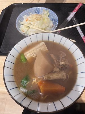 Another nice noodle soup + extra greens ($120 + $60)  at Miao Guanyin - 妙觀音素食 - Zhongzheng District in Taipei
