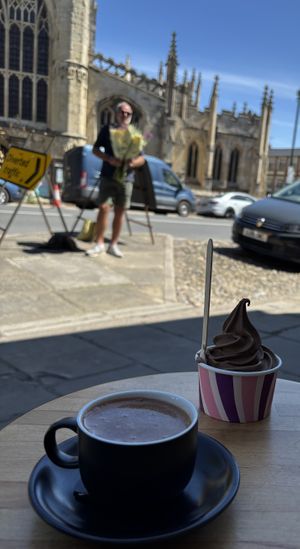 Pure hot chocolate and chocolate ice-cream    at Gemini Chocolate in Beverley