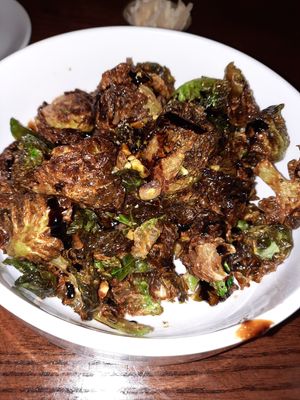 Vegan gf roasted brussle sprouts - app at The Daily Kitchen & Bar in Richmond