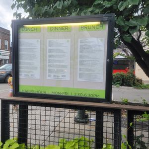 Outdoor menu at The Daily Kitchen & Bar in Richmond