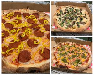 The 3 Wilmington vegan chef challenge pizzas. All were delish!  at Pizzeria Don Luca in Wilmington
