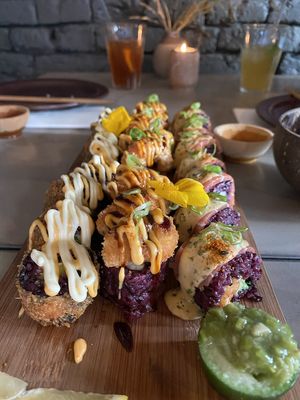 Crunchy California Dream, Shrimpless tempura crunch, Happy fish  at Vegan Sushi Bar - Arnhem in Arnhem