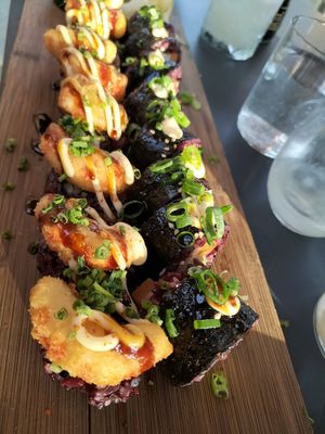 Shrimp(less) rolls and Seoul kimchi rolls at Vegan Sushi Bar - Arnhem in Arnhem