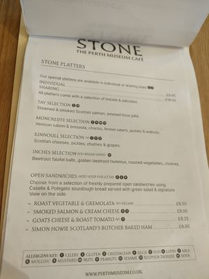 Platters and open sandwich at Stone Café in Perth And Kinross