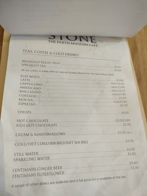 Non dairy milks and chocolate powder, chai at Stone Café in Perth And Kinross