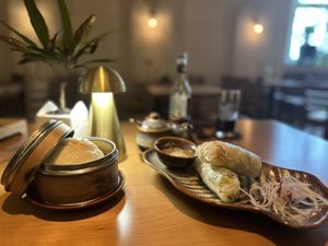  I got the bao bun and the summer rolls but would love to come back to try other things on the menu!  at Miss Pho Restaurant in Berlin
