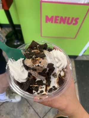 Oreo sundae with whipped cream fudge marshmallows brownie  at Runaway Cow in Chicago