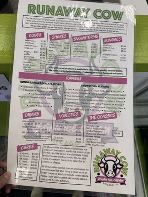 Great menu!  at Runaway Cow in Chicago