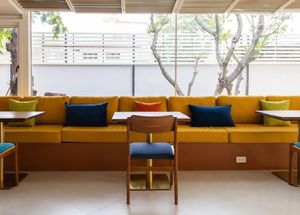 Inside seating at Food4Thought - East in Chiang Mai