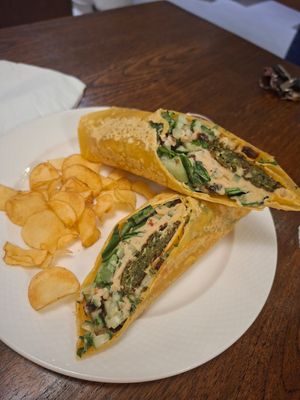 Falafel wrap at Food4Thought - East in Chiang Mai