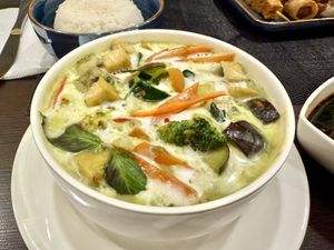 Vegan green curry   at HanNan kitchen  in Doha