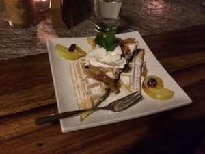 Waffles for dessert at Wondergood in Frankfurt