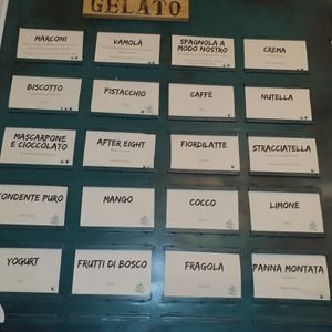 Look at 'plant based' symbol at Cremeria Marconi in Bologna