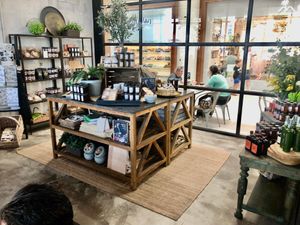 In-house shop selling sustainable items as well as vegan preserves and condiments.  at The Lime Tree Cafe - Motor City  in Dubai