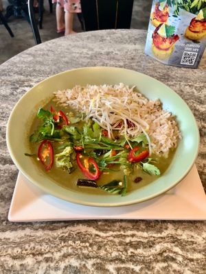 Thai green curry at The Lime Tree Cafe - Motor City  in Dubai