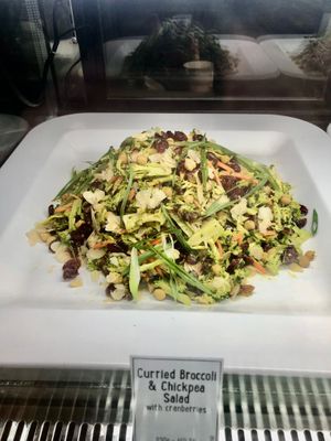 Curried broccoli and chickpea salad at The Lime Tree Cafe - Motor City  in Dubai