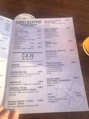 Menú  at Caffe Neptun in Piran