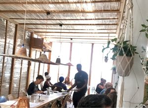 Nice table into the veranda at Comptoir 102 in Dubai