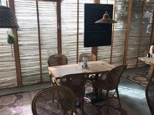 A table in the veranda at Comptoir 102 in Dubai