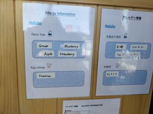 Carte des parfums vegans at Funari Gelateria in Yamanashi