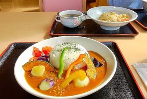 Le curry aux légumes :"yasai curry" at Roadside Station Katsuyama in Fujikawaguchiko