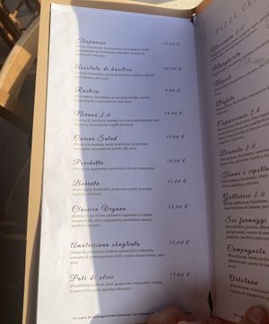 screenshot of pizza menu II  at I Capatosta in La Maddalena