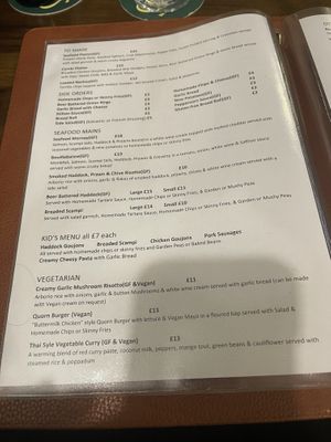 Menu 1   at The Cottage Inn in Alnwick