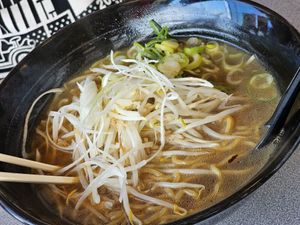 Vegan ramen with garlic, beansprouts and green onion. at Hanamizuki - 花みずき in Fujisawa