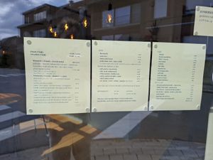 Menu at Bar Blom in Leuven