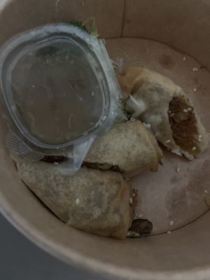 Vegan spring rolls. Excellent    at barbowl in Phuket