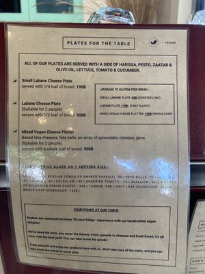 Menu  at Nuturella in Koh Phangan