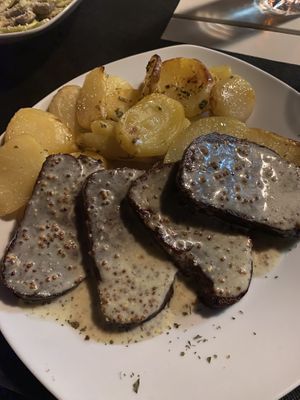 Beetroot seitan steak with “honey” mustard sauce  at The Wala Room in Torremolinos