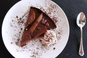 The pear and chocolate torte - heavenly! at The Wala Room in Torremolinos