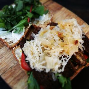 Blackened tempeh Reuben sandwich at The Spotless Leopard - Food Van in Bristol
