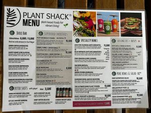 Menu at PLANT SHACK - Cala Mayor in Mallorca