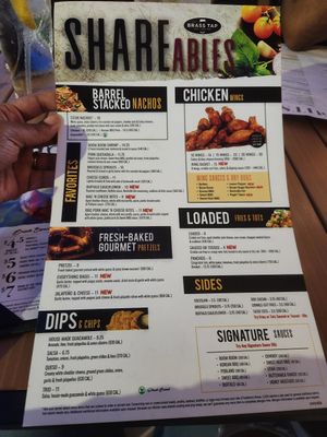 Menu at The Brass Tap in Mckinney