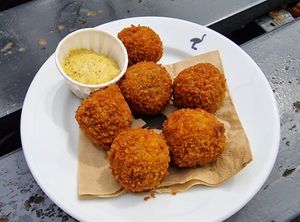 Vegan Bitterballen at Brouwerij 't IJ in Amsterdam
