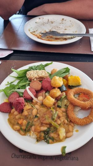 Tirei essa foto antes do rodízio das "carnes" e outros alimentos na brasa. at Chama Verde Churrascaria Vegana in Campinas