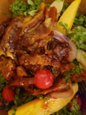 The Marley kale salad, the sauce was too sweet for my husband's taste, but my teenage daughter thought it was delicious. at Drop Squad Kitchen in Wilmington