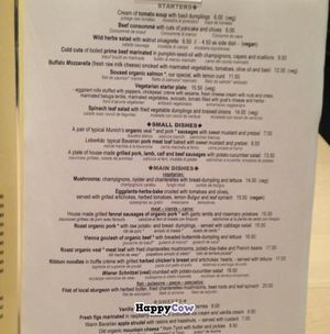 menu at Engelbecken in Berlin