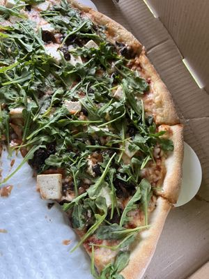 Really good pizza w/ tofu, mushrooms and arugula   at Eta Pie in Ithaca