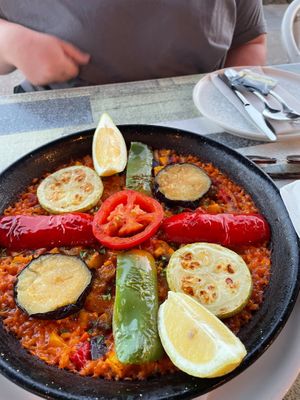 night 1 vegan paella  at Estrella del Charco in Lanzarote