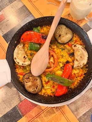 paella vegana  at Estrella del Charco in Lanzarote