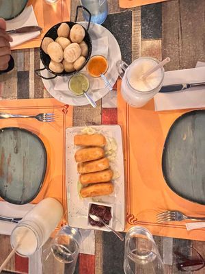 papas con mojo y queso frito (no vegano)  at Estrella del Charco in Lanzarote